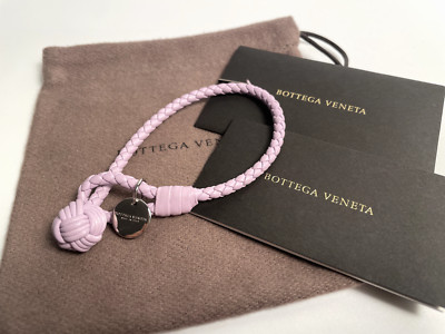 New Bottega Veneta Intrecciato Bracelet  Leather Light Purple Size M