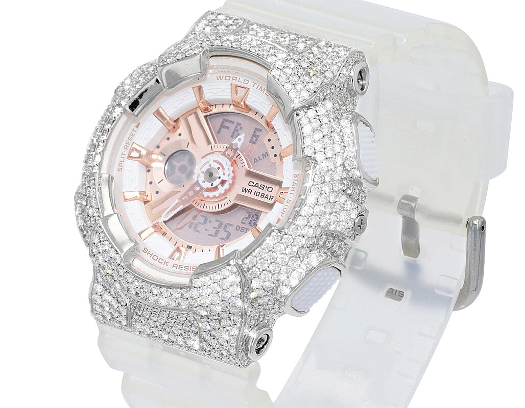 CASIO BABY-G 2250 ホワイト Casio Baby G 43MM BA-110 Diamond Watch 6 1/2 CT | eBay