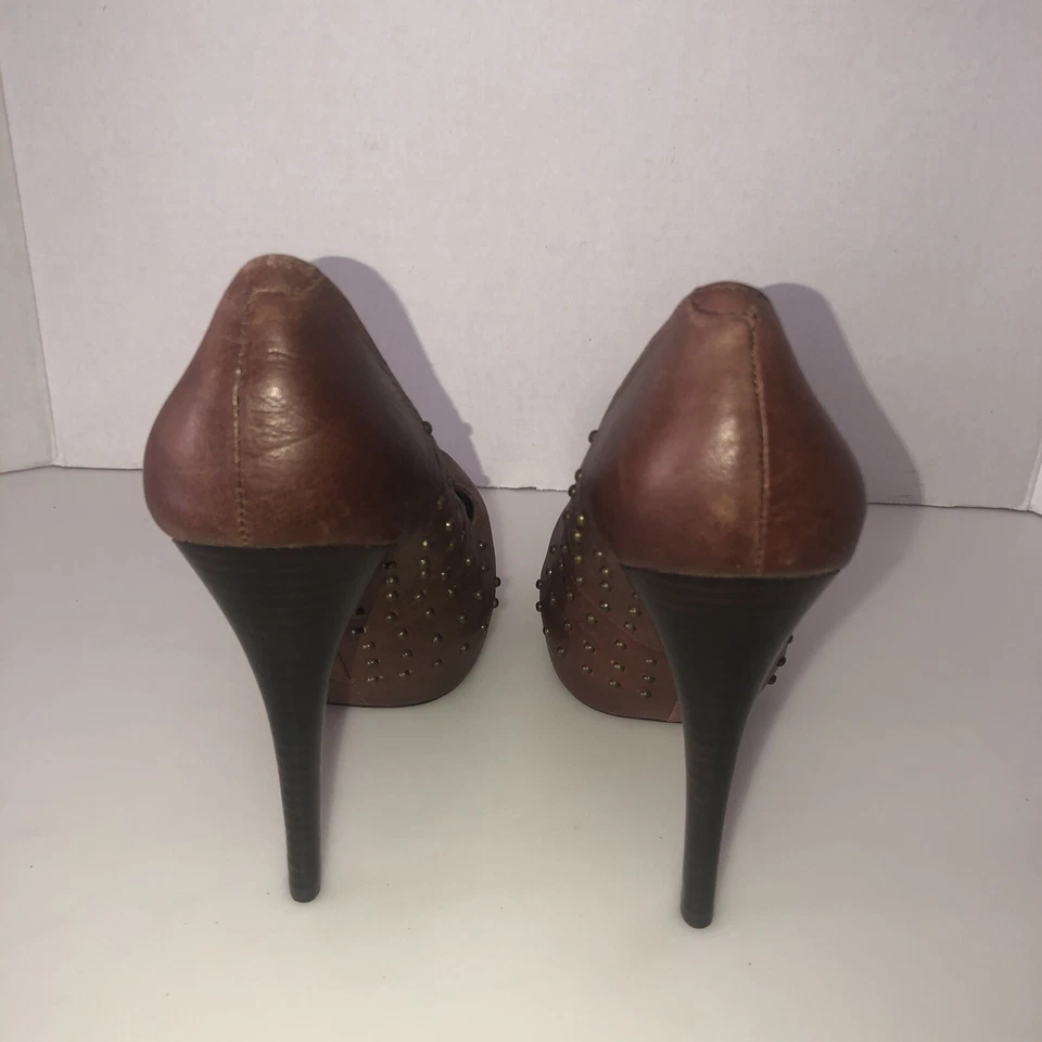 Zapatos de mujer ZiGiny de tacón alto de cuero talla 8 marrón Foto 3 de 4