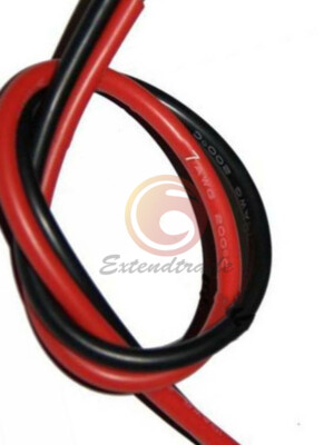 New 2M AWG soft silicon cable awg 10-14 (1 M red +1 M black)