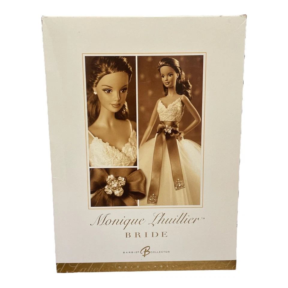 Monique Lhuillier Bride Barbie Doll Brunette Gold Label Read - Image 4 of 4