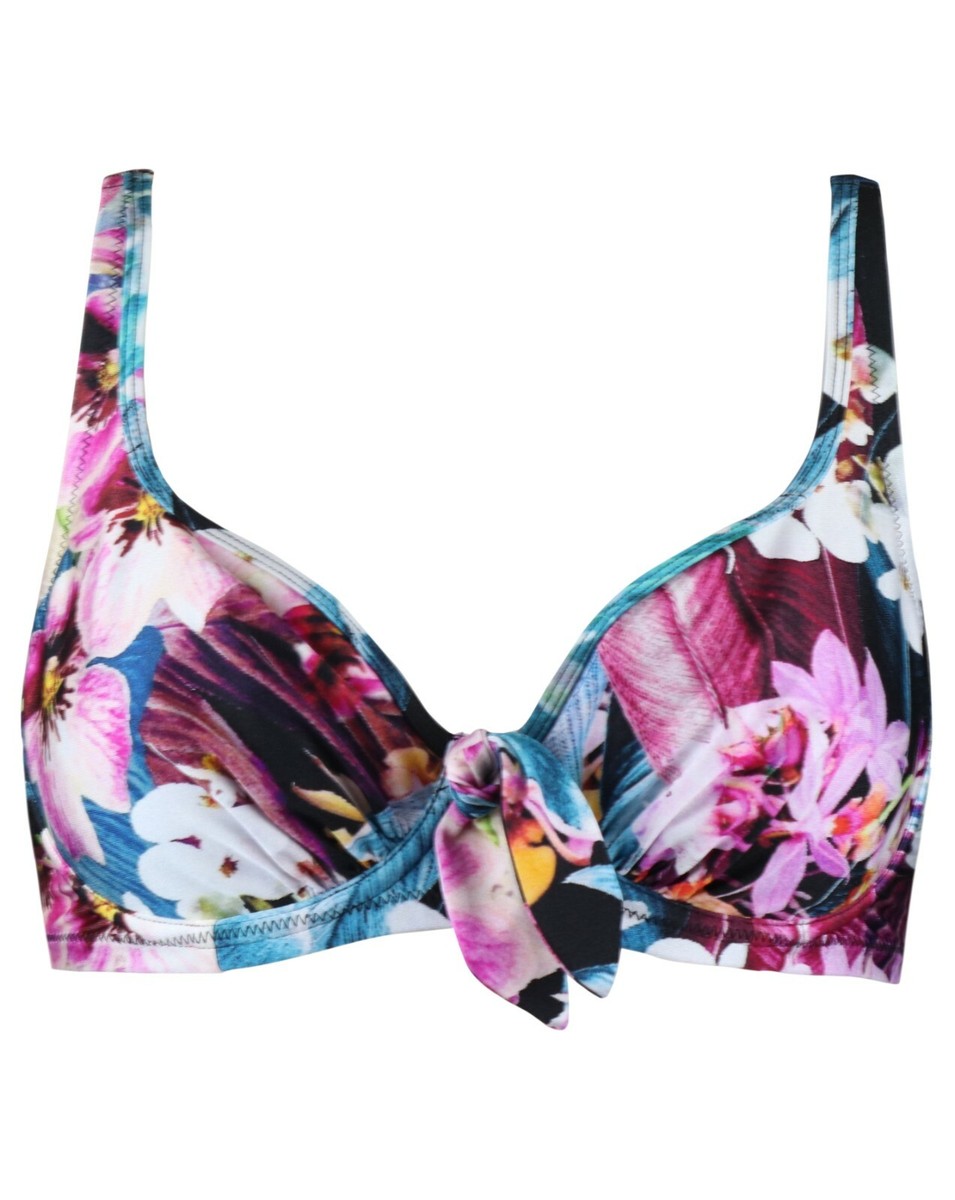 Pouf Poggiapiedi Top Bikini Pour Moi Orchid Luxe Con Cablaggio - Imbottito, Disponibile Con Slip Di Controllo O Pieghevole Costume Intero Pour Moi Elegante