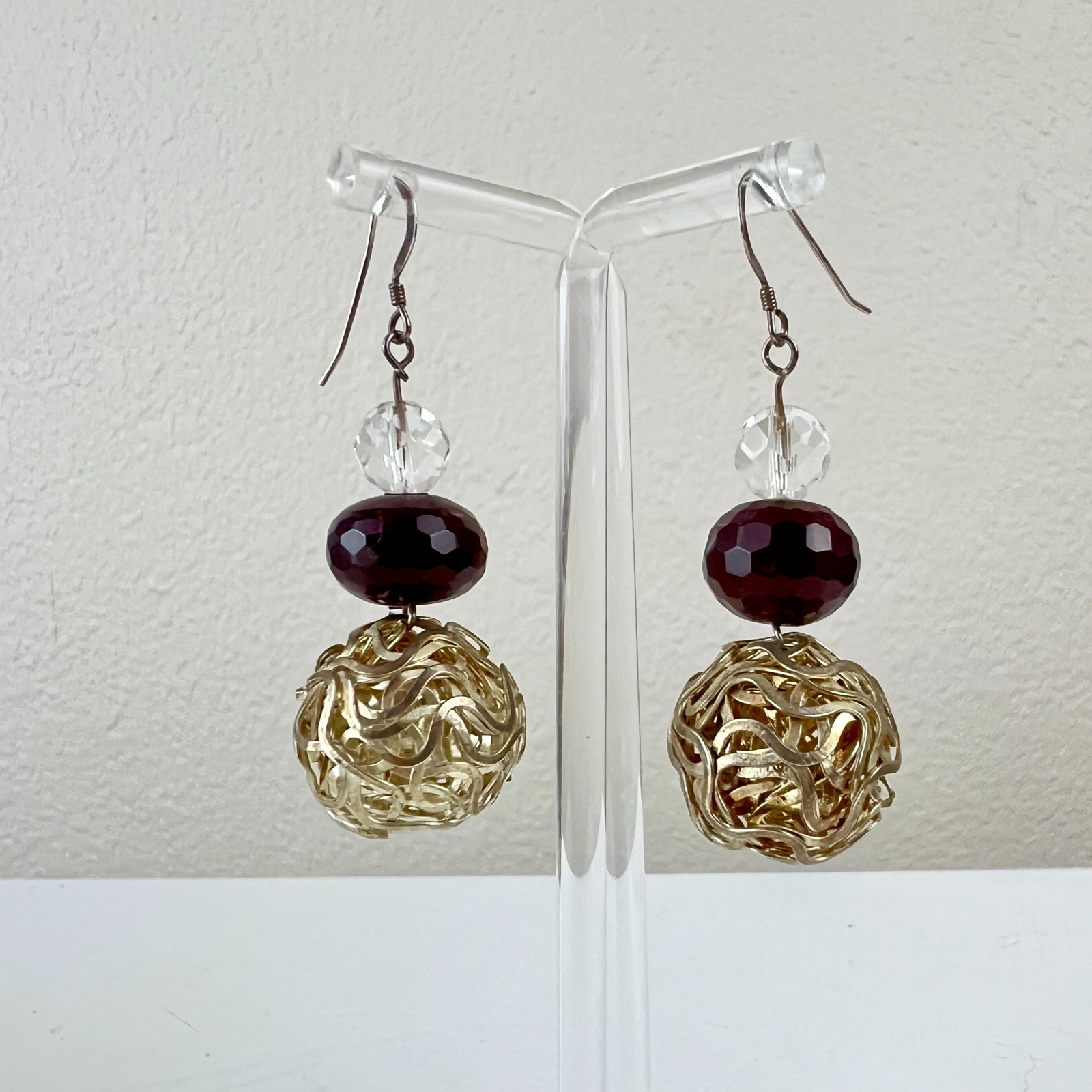 Gold Ball Dangle Earrings - image 4