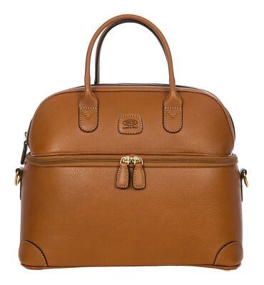 BRIC'S Life Pelle Beauty Case Kosmetiktasche Kofferschloss Leather hellbraun Neu