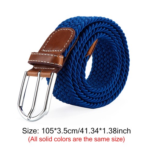 Unisex Fabric Woven Waistband Braided Belt Leather Buckle Waistband Canvas Belts - Picture 8 of 51