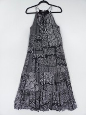 Karen Kane Dress Womens Small Black White Handkerchief Tiered Maxi Flowy Casual
