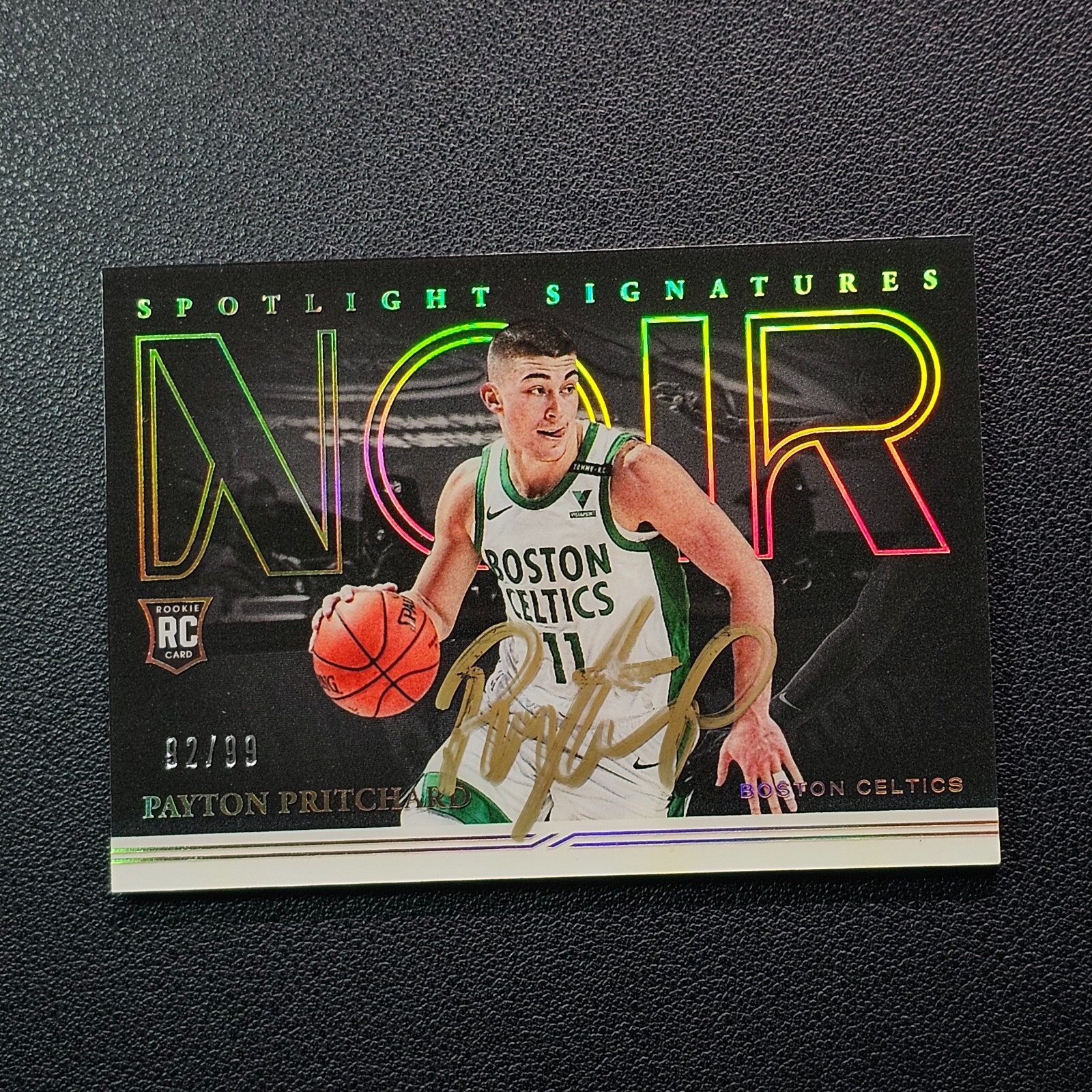 2020-21 Panini Noir Payton Pritchard Spotlight Signatures Auto RC 92/99 4C