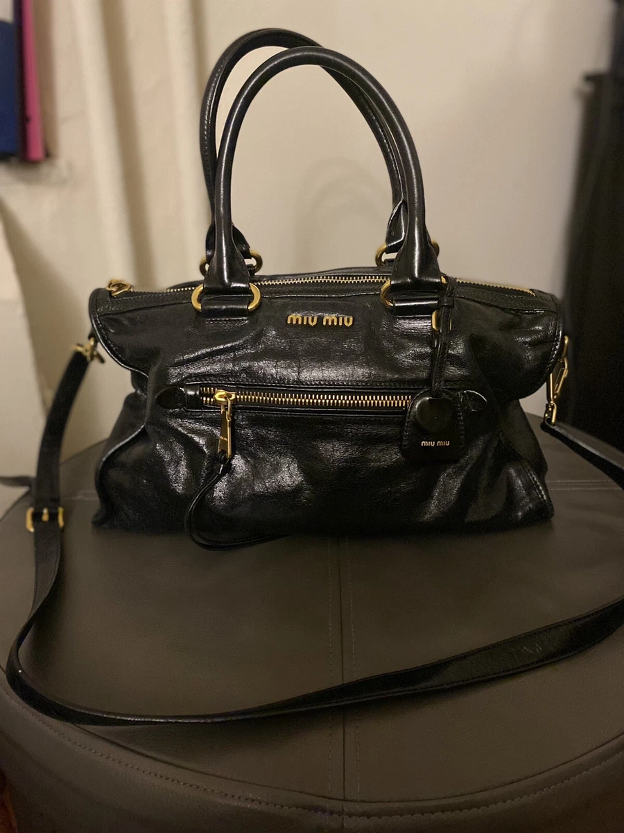 Miu Miu, Bags, Vintage Miu Miu Vitello Shine Top Handle Satchel