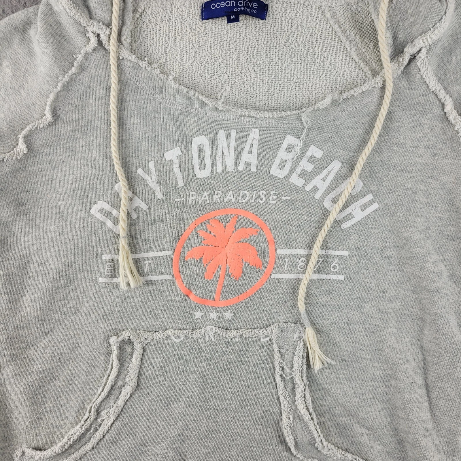 VETEMENTS Ocean Drive Clothing Co Felpa con Cappuccio Ragazze Grigio Medio Destinazione Vacanze Pullover