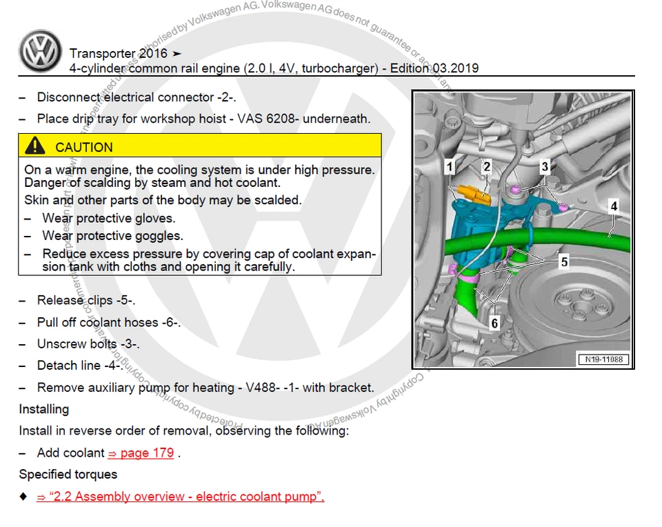 workshop repair manual Volkswagen TRANSPORTER T6.2 anno 2016/2020 - Immagine 3 di 4