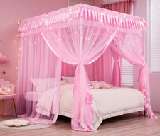 Mengersi Canopy Bed Curtains Queen Size,Bed Canopy for Girls Princess Bed Can...