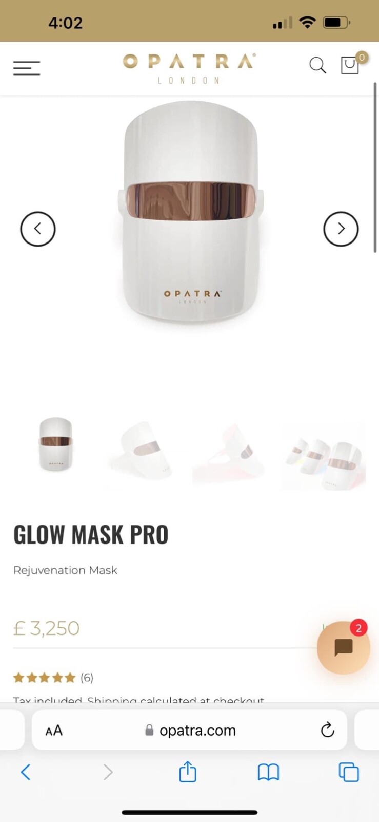 Opatra Glow Mask non invasive LED light therapy, £3250 new grab a
