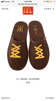 Travis Scott x McDonalds Cactus Jack House Slippers Size L  display picture 1