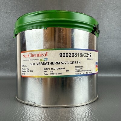 SUN CHEMICAL **GREEN** OFFSET PRINTING INK OIL BASED 5 LBS PANTONE # 5773 GREEN