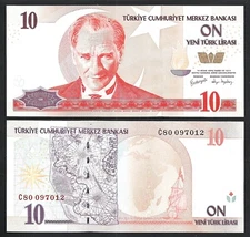 Turkey 10 Ytl / Lira 2005, UNC-, P-218, Prefix C80