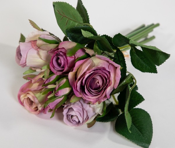 Rosenbund / Rosenstrauß 28Cm Helllila Ad Kunstblumen KüNstliche Rosen Blumen-image