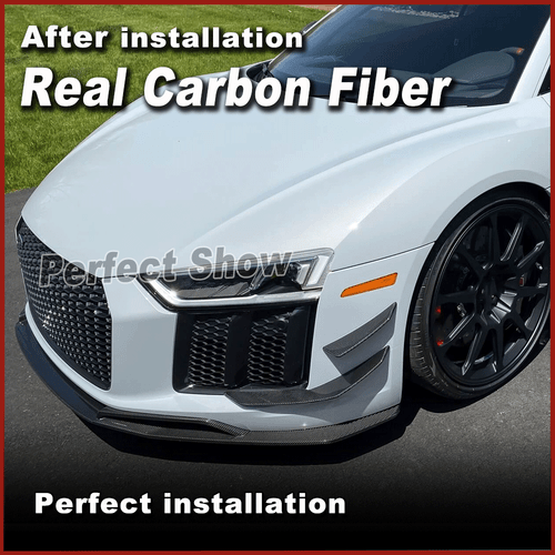 Parachoques delanteros de carbono para Audi R8 MK2 V10 16-19 aletas aletas alerón Canards - Imagen 3 de 11