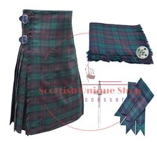 BROWN WATCH Tartan 8 Yard kilt - Men Traditional Scottish 16Oz kilt Custom Size
