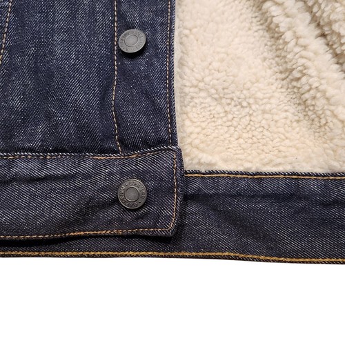 GAP Kids Boys Sherpa Lined XXL Trucker Denim Jacket Dark Indigo Wash - Picture 6 of 12
