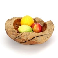 Wuona Objects Teakholz Schale Aus Bali - M 30 Cm - Massive Holz Obstschale Deko