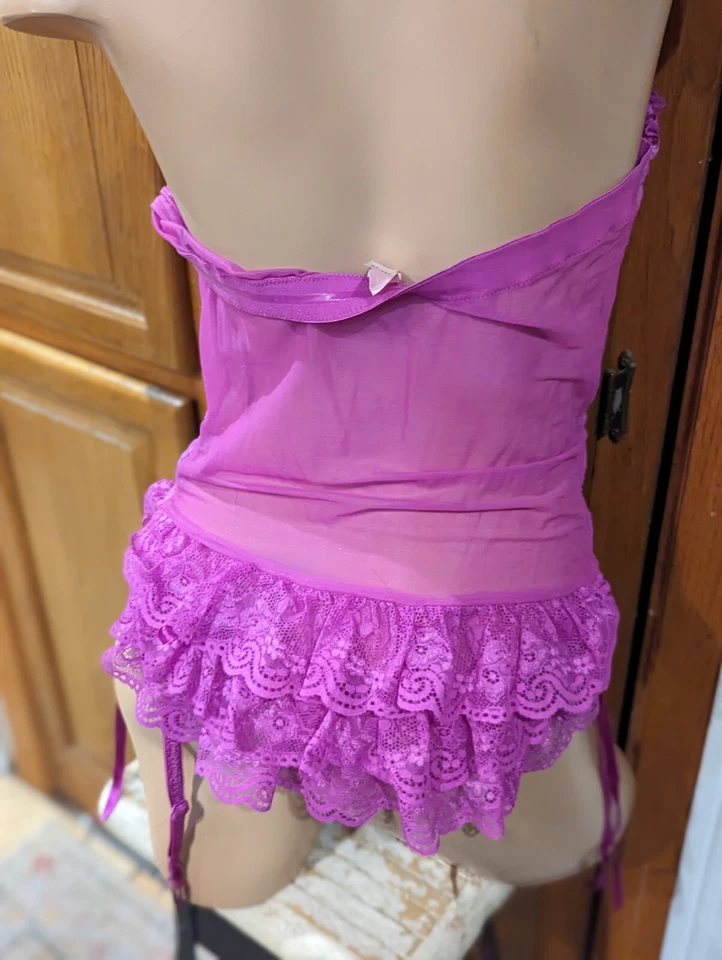 Vintage Victoria's Secret 2004 Purple Body By Victoria Corset Lace-Up Front L - Image 4 of 4