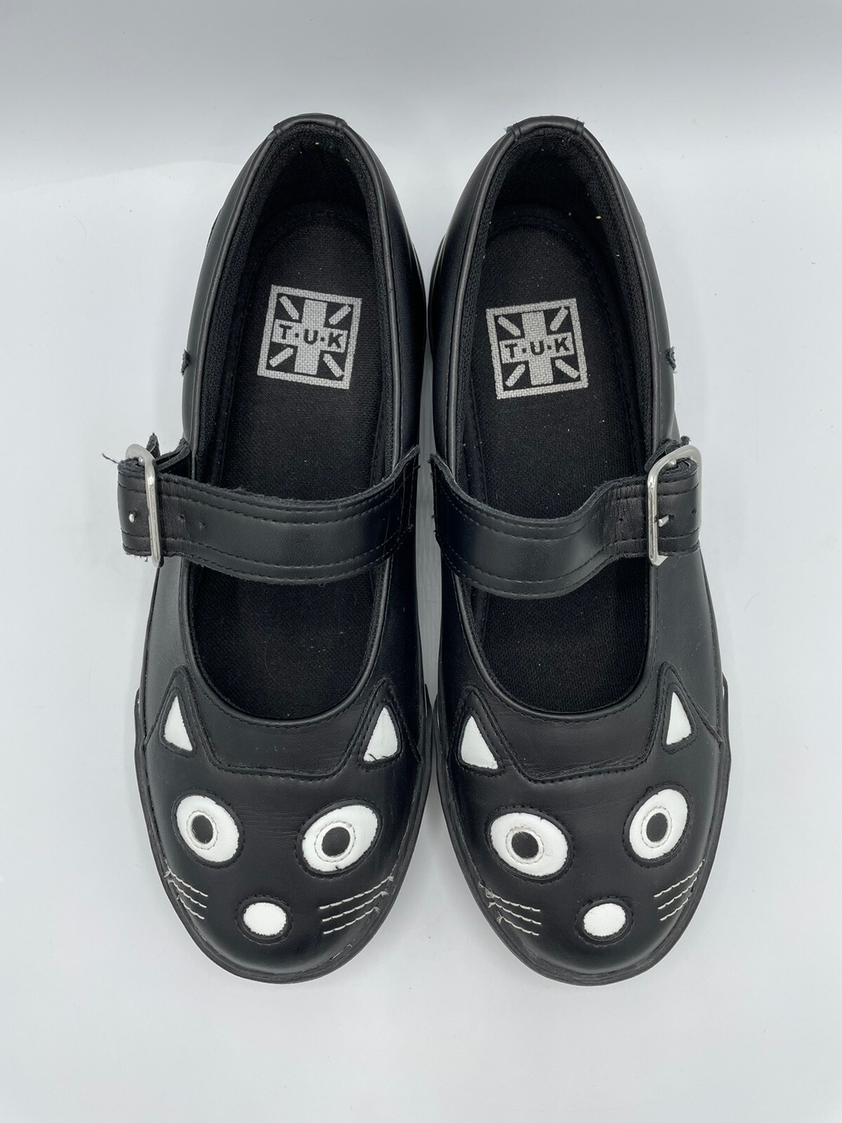 TUK Anarchic Women's Black Mary Jane Kitty Cat Face L… Gem