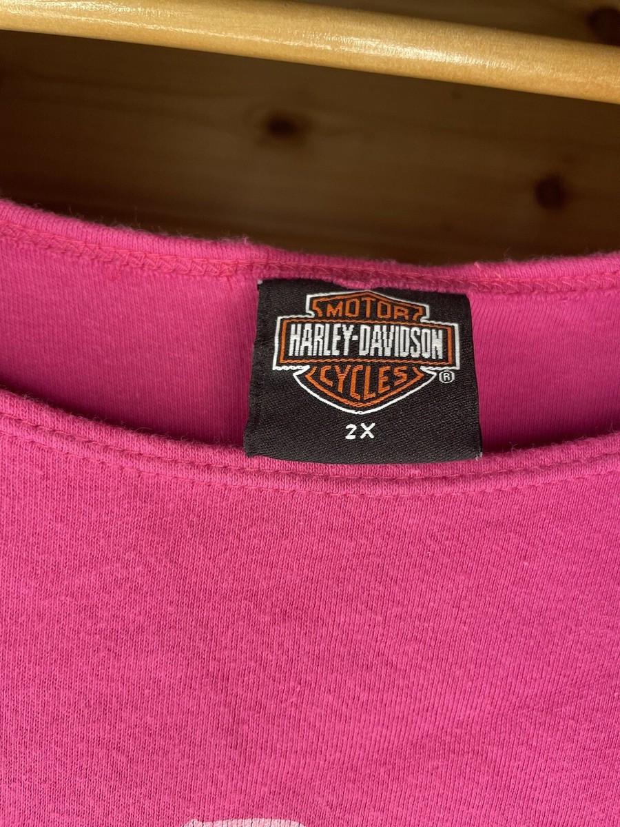 y2k❤️ Harley Davidson ラメ イーグルロゴ アシメタンクトップ Vintage Harley Davidson Pink Sparkly Eagle Flames Print Logo Tank