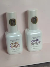 Lot of 2 ABSOLUTE ONE SHOT NAIL POLISH Nail Treatment Extreme Power Top Coat 