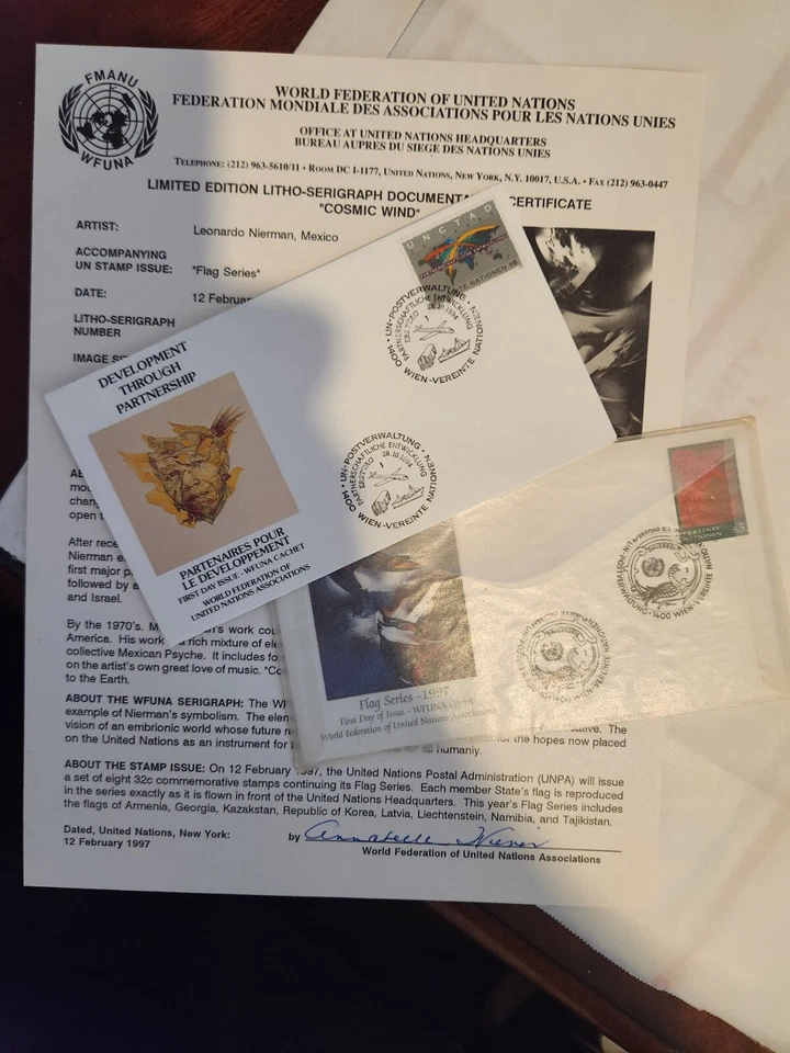 Leonardo Nierman, 1997, WFUNA, ограниченный выпуск, литография, подписанный и пронумерованный - Изображение 4 из 4