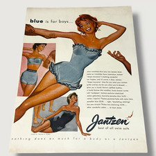 1950s Jantzen Swimsuits Blue is for Boys Original Ad L