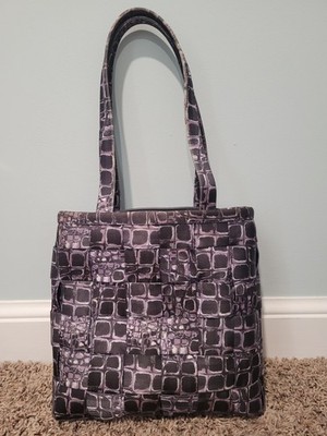 Harveys seatbelt bags Croc Crocodile 2007 black purple rare VGUC slim tote purse