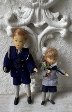 ERNA MEYER Nostalgie Miniatur-Biegepuppen 2x Kind/Junge für Hennig Puppenhaus