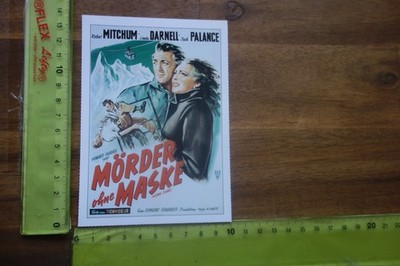 Alte Filmplakatkarte Kino Film-Klassiker MÖRDER OHNE MASKE Mitchum Darnell