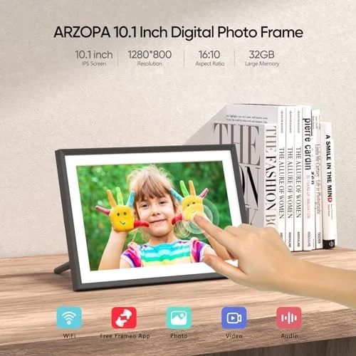 ARZOPA 10.1" Wifi Digital Picture Frame 32GB Storage P101W - Black - Image 3 of 4