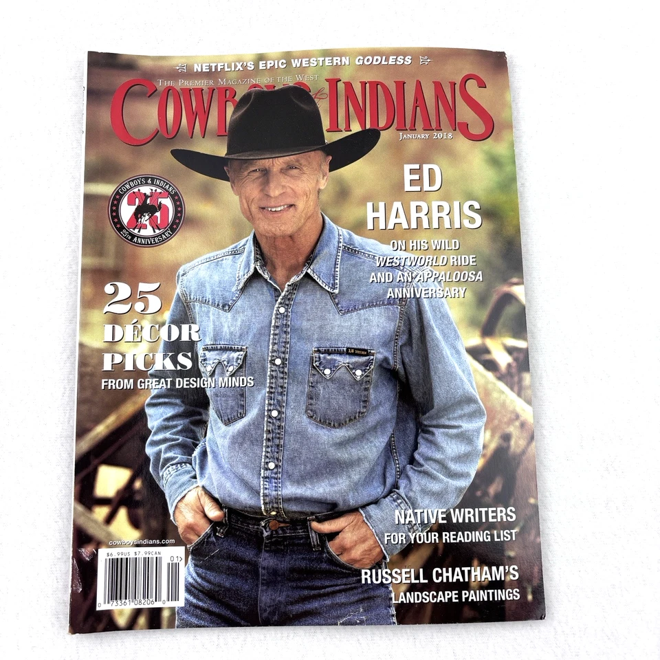 Cowboys & Indians Magazine Ed Harris George Straight Lot of 3 2018 - Image 2 of 4