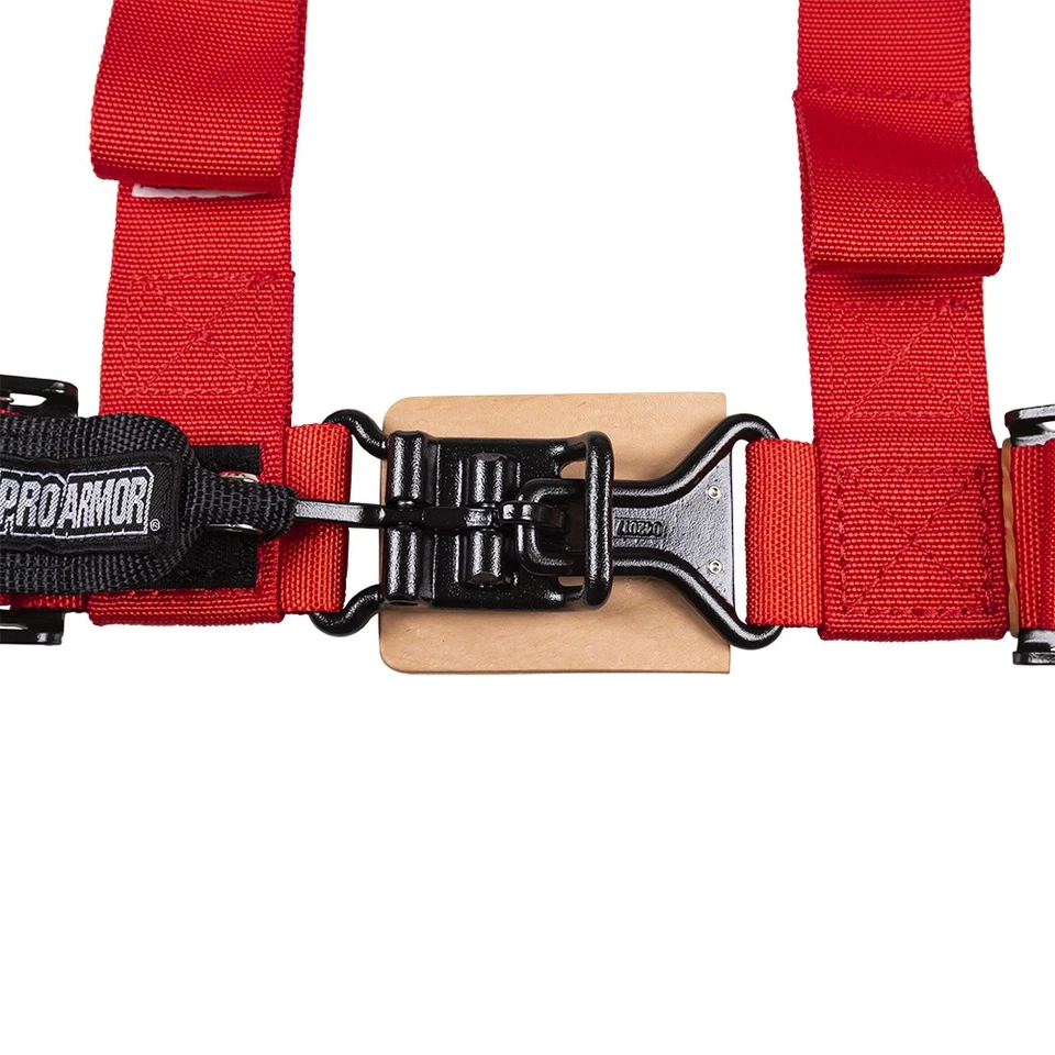 Pro Armor 4 Point Harness 2" Seat Belt for Polaris Can-Am Yamaha Kawasaki Red Foto 3 de 4