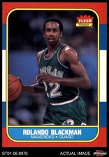1986 Fleer #11 Rolando Blackman Mavericks RC Kansas St 8 - NM/MT