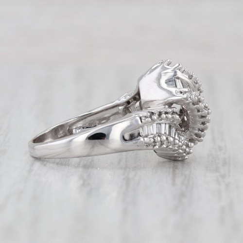 0.78ctw Diamante Capa Anillo 14k Oro Blanco Talla 5.5 Cóctel - Imagen 5 de 10
