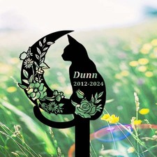 Custom Cat Memorial Stake, Grave Marker Personalized Garden Cat Gift