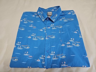 STUDIO GHIBLI PONYO Button-up Short Sleeve Boat Scene Hawaiian Shirt SZ XL 