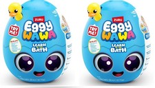 Lot of 2 Eggy Wawa Bath Toy Musical Egg With 19 Surprises Kids Learning Fun NEW