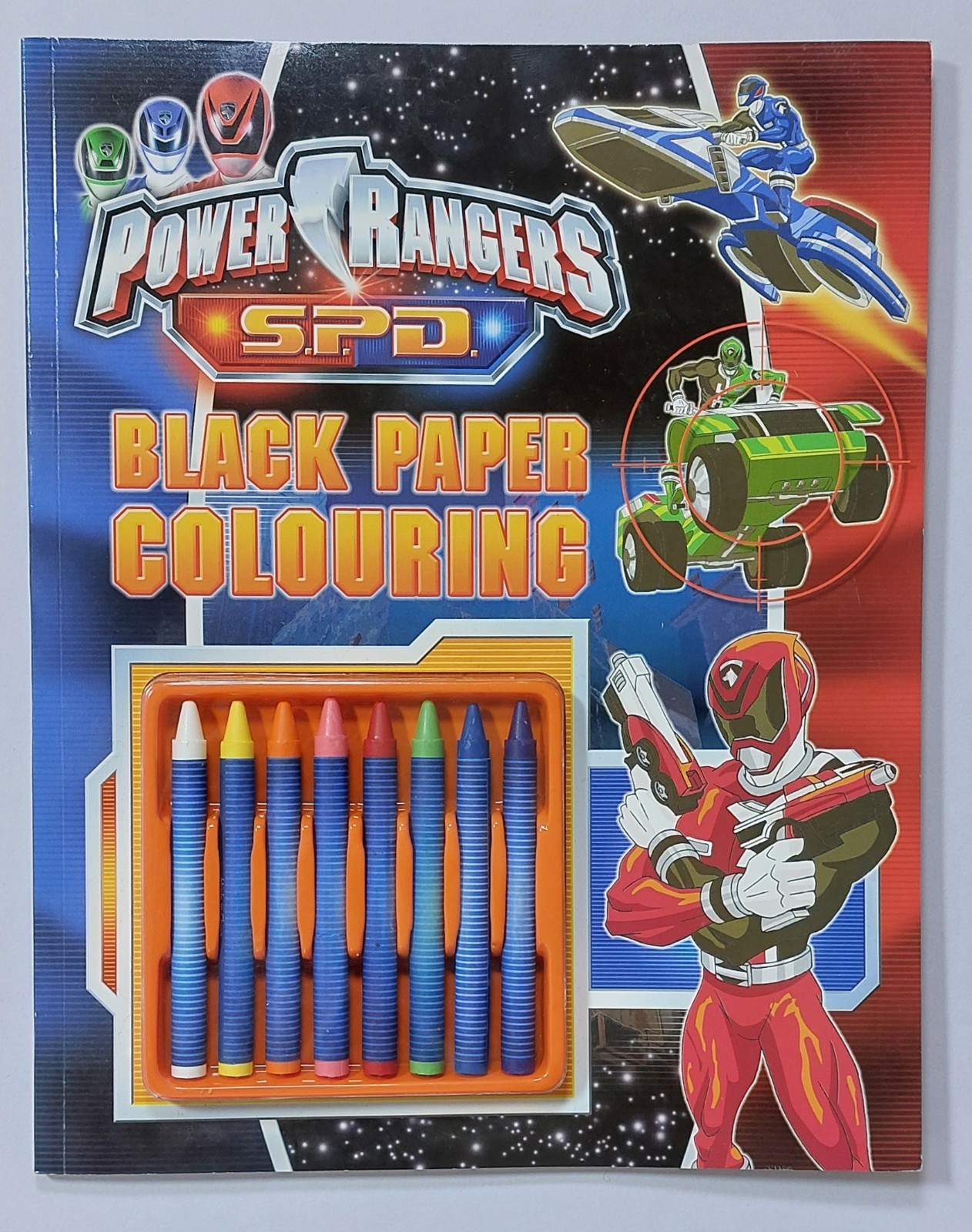 Vintage 2006 Power Rangers SPD Black Paper Colouring Book - NEW