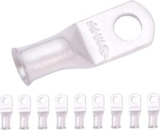 10pcs 4 AWG 1/4 Stud Tinned Copper Wire Lugs Heavy Duty Battery Cable Ends