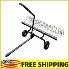 60"Tow Dethatcher Tow Behind Dethatche with 24 Steel Tines,Lawn Dethatch for ATV