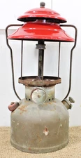 Vintage Coleman 200A Red Single Mantle Lantern Rough Non Working Parts Repair