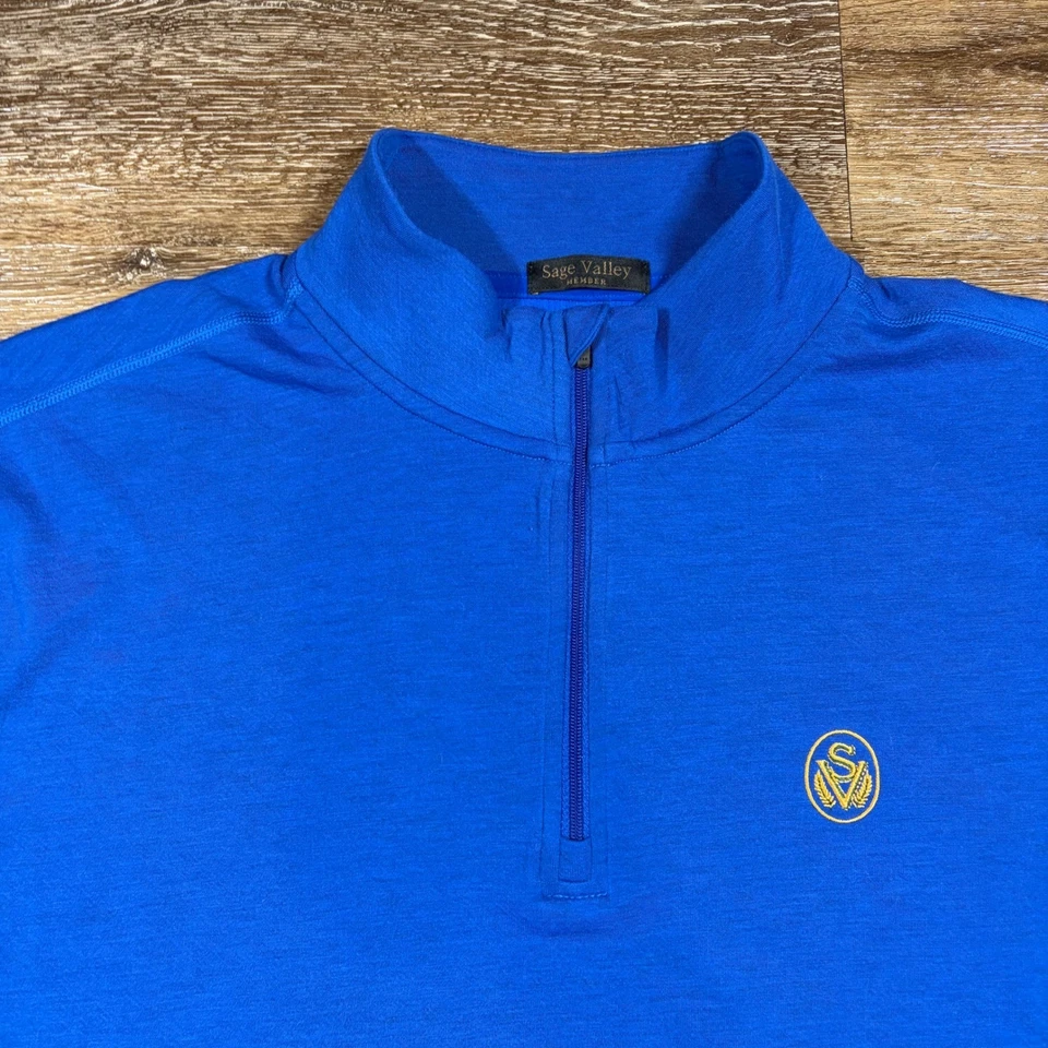 Sage Valley Member Pullover Mens XL Blue 1/4 Zip Performance Golf Preppy Casual - Image 3 of 4