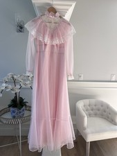 Vintage 1970s Pink Cottage Core Maxi Dress Union Made Size S-M