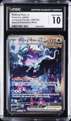2024 POKÉMON TEMPORAL FORCES #205/162 WALKING WAKE EX CGC 10 GEM MINT