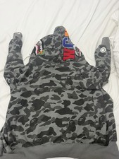A Bathing Ape BAPE Men's M Gray Camo hoodie