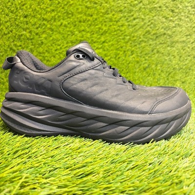Hoka One One Bondi SR Womens Size 8D Triple Black Leather Running Shoes Sneakers